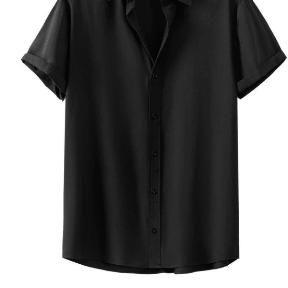 Casual Men's Black Shirt - Picture 2 of 8